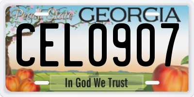 GA license plate CEL0907