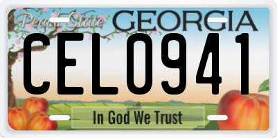GA license plate CEL0941