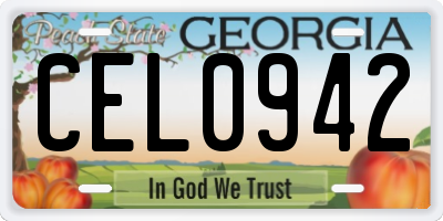 GA license plate CEL0942