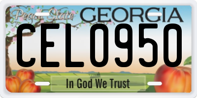 GA license plate CEL0950
