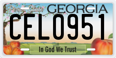 GA license plate CEL0951