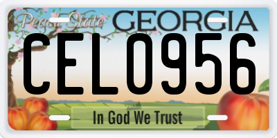 GA license plate CEL0956