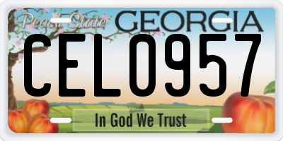 GA license plate CEL0957