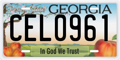 GA license plate CEL0961