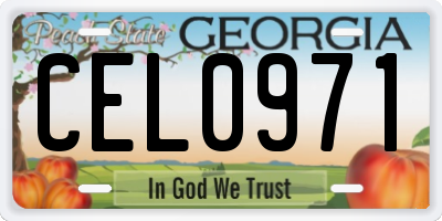 GA license plate CEL0971