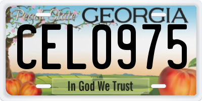 GA license plate CEL0975