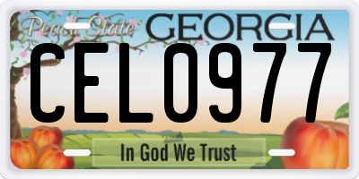 GA license plate CEL0977