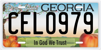 GA license plate CEL0979