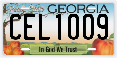 GA license plate CEL1009