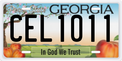 GA license plate CEL1011
