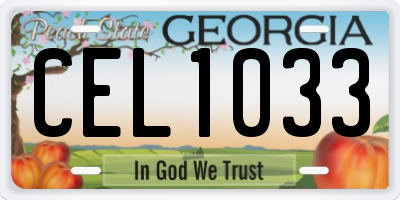 GA license plate CEL1033