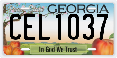 GA license plate CEL1037