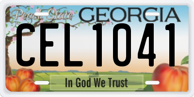 GA license plate CEL1041