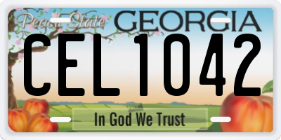 GA license plate CEL1042