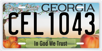 GA license plate CEL1043