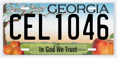GA license plate CEL1046