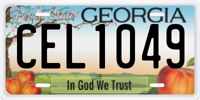 GA license plate CEL1049