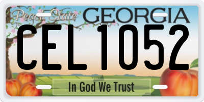 GA license plate CEL1052