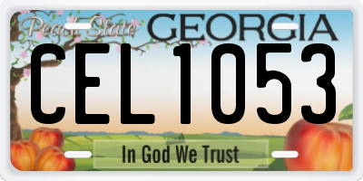 GA license plate CEL1053