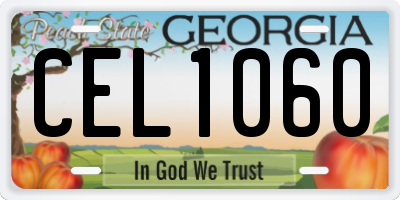 GA license plate CEL1060