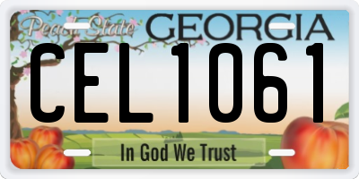GA license plate CEL1061