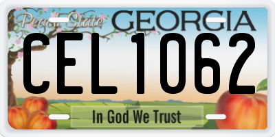 GA license plate CEL1062