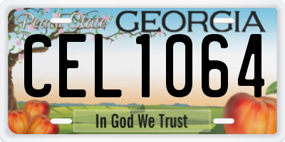 GA license plate CEL1064
