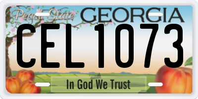 GA license plate CEL1073