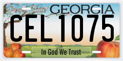 GA license plate CEL1075