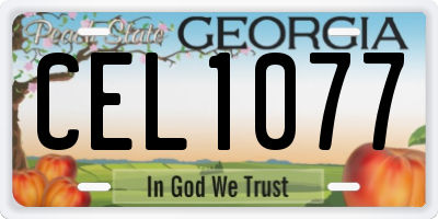 GA license plate CEL1077