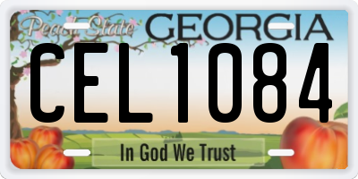 GA license plate CEL1084