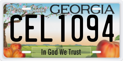 GA license plate CEL1094
