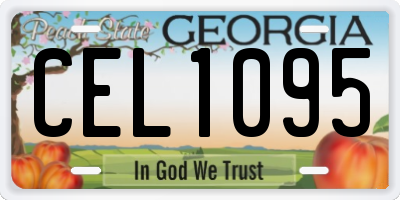 GA license plate CEL1095