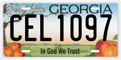 GA license plate CEL1097