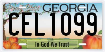 GA license plate CEL1099