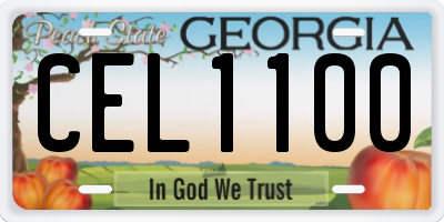 GA license plate CEL1100