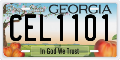 GA license plate CEL1101