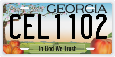 GA license plate CEL1102