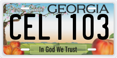GA license plate CEL1103