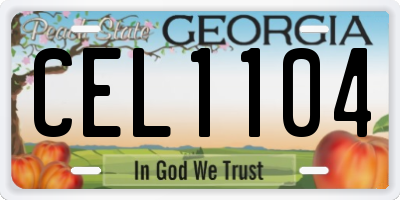 GA license plate CEL1104