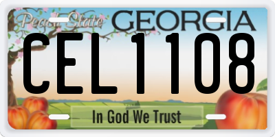GA license plate CEL1108