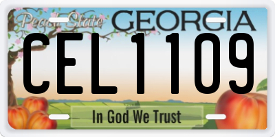 GA license plate CEL1109