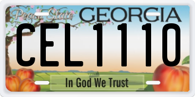 GA license plate CEL1110