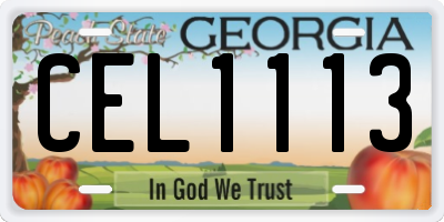 GA license plate CEL1113