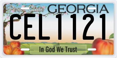 GA license plate CEL1121