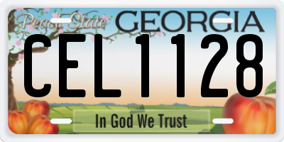 GA license plate CEL1128