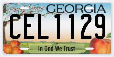 GA license plate CEL1129