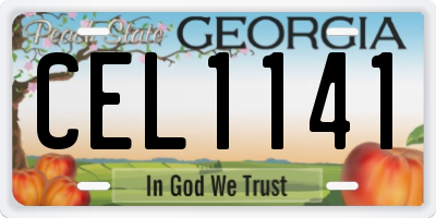 GA license plate CEL1141