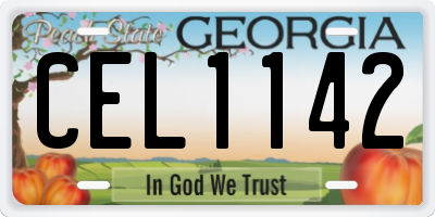 GA license plate CEL1142