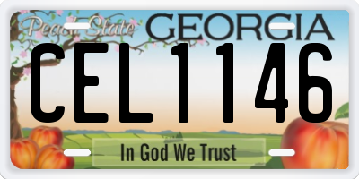 GA license plate CEL1146